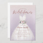 Invitation Fête des mariées de mariage violet élégant invitat (Devant / Derrière)