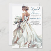 Invitation Fête des mariées de mariée aquarelle (Devant)