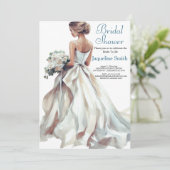 Invitation Fête des mariées de mariée aquarelle (Debout devant)