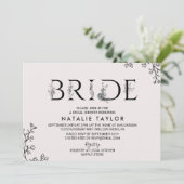 Invitation Fête des mariées de mariée de typographie florale (Debout devant)