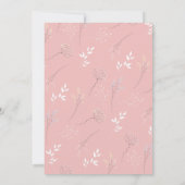Invitation Fête des mariées de mariée rose florale (Dos)
