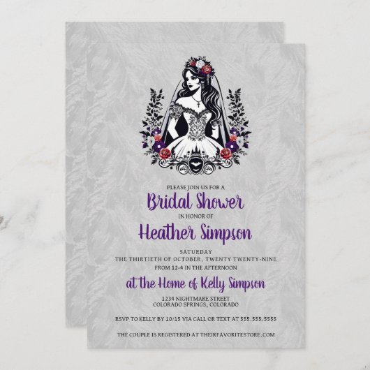 Invitation Fête des mariées de mariée Transylvanie (Devant / Derrière)