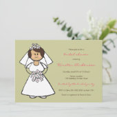 Invitation Fête des mariées de mariées de Mariage de caricatu (Debout devant)