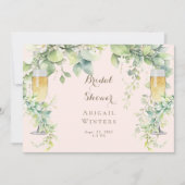 Invitation Fête des mariées de mélange de champagne botanique (Devant)