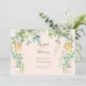 Invitation Fête des mariées de mélange de champagne botanique (Debout devant)