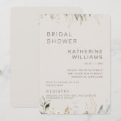 Invitation Fête des mariées de mesure du feuillage neutre (Devant / Derrière)