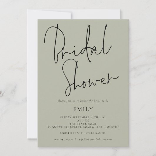 Invitation Fête des mariées de mesure lumineuse à script mode (Devant)