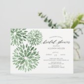 Invitation Fête des mariées de Mint Dahlias chatoyante (Debout devant)