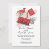 Invitation Fête des mariées de mode rouge (Devant)