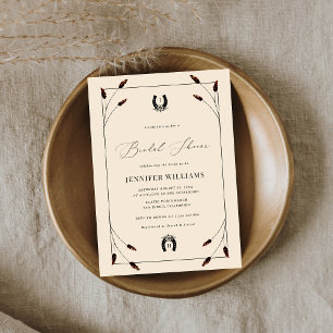 Invitation Fête des mariées de monogramme de l'ouest de Boho