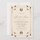 Invitation Fête des mariées de monogramme de l'ouest de Boho (Devant)