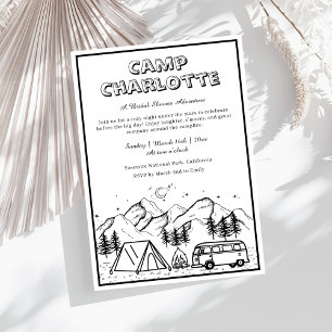 Invitation Fête des mariées de montagne rustique Camp Bride