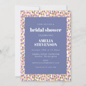 Invitation Fête des mariées de Motif de points Abstrait viole (Devant)