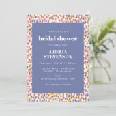 Invitation Fête des mariées de Motif de points Abstrait viole (Debout devant)