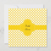 Invitation Fête des mariées de Motif Monogram Yellow Quatrefo (Dos)