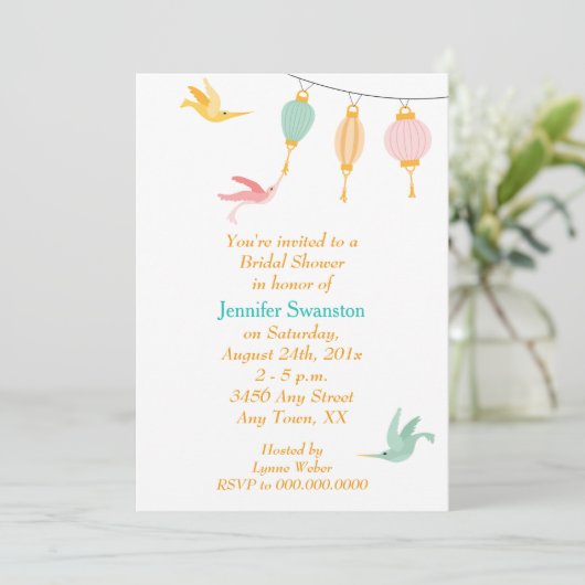 Invitation Fête des mariées de nectar de colibri (Debout devant)