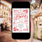 Invitation Fête des mariées de Noël à En vichy frais du march