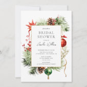 Invitation Fête des mariées de Noël aquarelle (Devant)