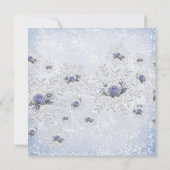 Invitation Fête des mariées de Noël Blue Roses Snowflakes (Dos)