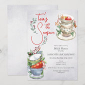 Invitation Fête des mariées de Noël Brunch Tea Party (Devant / Derrière)