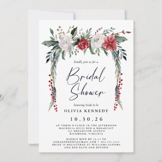 Invitation Fête des mariées de Noël de la verdure botanique (Devant)