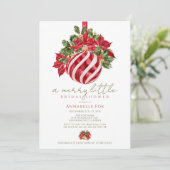 Invitation Fête des mariées de Noël de l'ornement rouge (Debout devant)