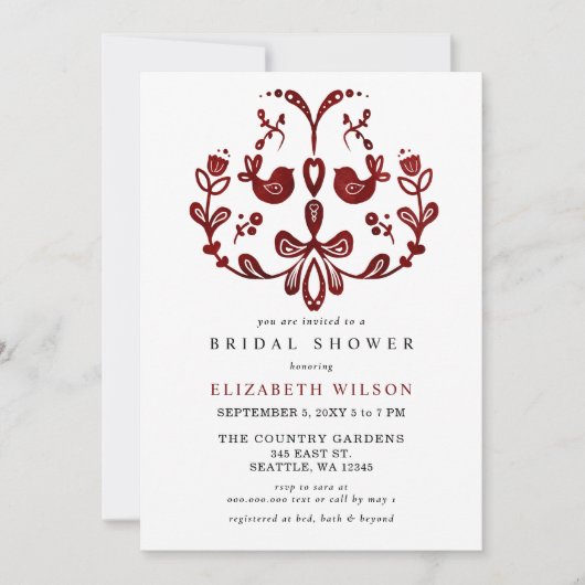 Invitation Fête des mariées de Noël des oiseaux nordiques sca (Devant)