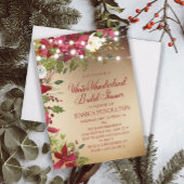 Invitation Fête des mariées de Noël d'hiver Gold String lumiè