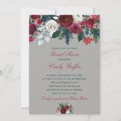 Invitation Fête des mariées de Noël Floral d'hiver (Devant)