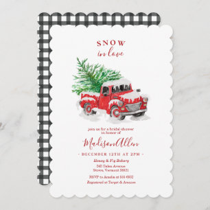 Invitation Fête des mariées de Noël Little Red Truck
