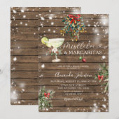 Invitation Fête des mariées de Noël Mistletoe & Margarita Woo (Devant / Derrière)