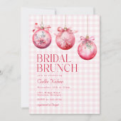 Invitation Fête des mariées de Noël rose Brunch (Devant)