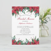 Invitation Fête des mariées de Noël rouge d'hiver de Poinsett (Debout devant)