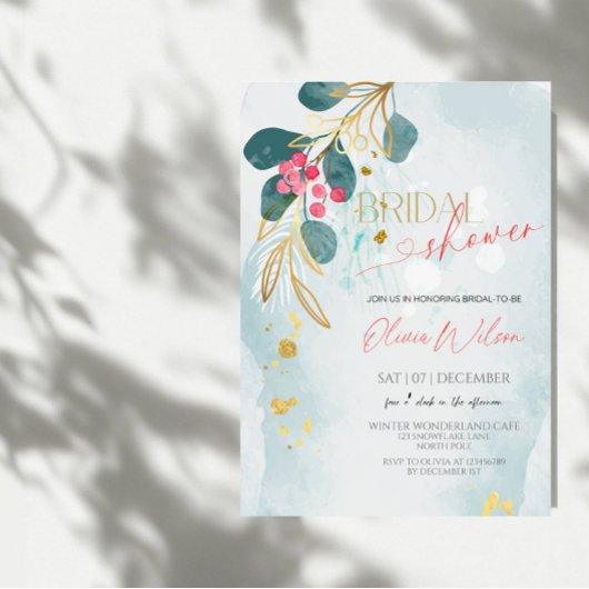 Invitation Fête des mariées de Noël rustique - Gre d'hiver de