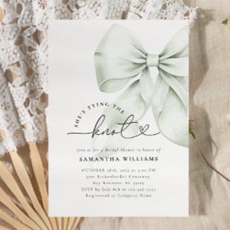 Invitation Fête des mariées de noeud à vis verte