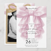 Invitation Fête des mariées de noeud de jonction en cascade r (Devant / Derrière)