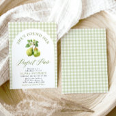 Invitation Fête des mariées de paire verte moderne En vichy p