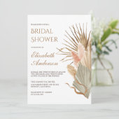 Invitation Fête des mariées de Palm Pampas Rustique séché à l (Debout devant)