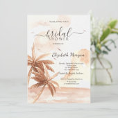 Invitation Fête des mariées de palmes tropicales rustiques (Debout devant)