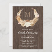 Invitation Fête des mariées de palmier séchée de Pampas en Bo (Devant)