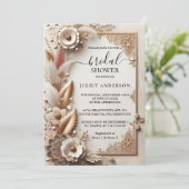 Invitation Fête des mariées de papier en dentelle de velours (Debout devant)