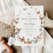 Invitation Fête des mariées de papillon Boho