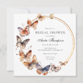 Invitation Fête des mariées de papillon Boho (Devant)