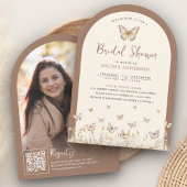 Invitation Fête des mariées de papillon Fleur sauvage crème