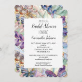 Invitation Fête des mariées de papillons bleu pourpre (Devant / Derrière)