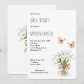 Invitation Fête des mariées de papillons floraux Calla Lilly (Devant / Derrière)