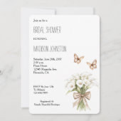 Invitation Fête des mariées de papillons floraux Calla Lilly (Devant)