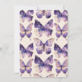 Invitation Fête des mariées de papillons Purple Gold (Dos)