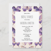 Invitation Fête des mariées de papillons Purple Gold (Devant)