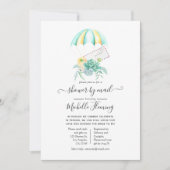 Invitation Fête des mariées de parachute des succulents flora (Devant)